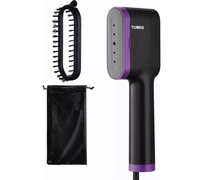 Image of Tower T22038Lil Ceraglide Handheld Garment Steamer - Black & Lilac One Colour WRJWJ Unisex