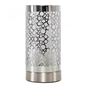 Image of Cadena Satin Nickel Touch Table Lamp with Chain Effect Shade