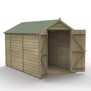 Image of Forest Garden 10X6 Ft Apex Overlap Wooden Shed With Floor (Base Included)