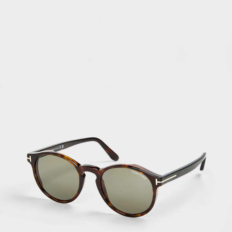 Image of Tom Ford Mens Ian-02 Round Sunglasses Brown VYBDH Male