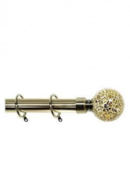 Image of Crackle Glass Finial 28 Mm Extendable Curtain Pole