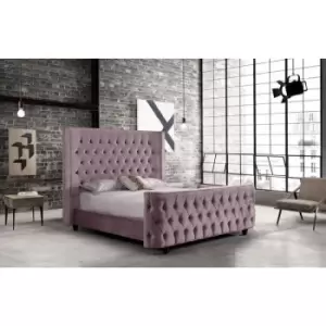Image of Harmony Bed King Plush Velvet Pink