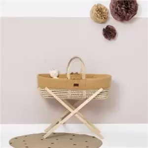 Image of Little Green Sheep Natural Quilted Moses basket & Mattress - Honey