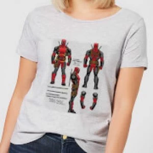 Image of Marvel Deadpool Action Figure Plans Womens T-Shirt - Grey - M