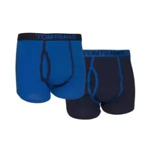 Image of Mens Keyhole Boxer Trunks/Shorts (Pack Of 2) (Medium) (Blue)