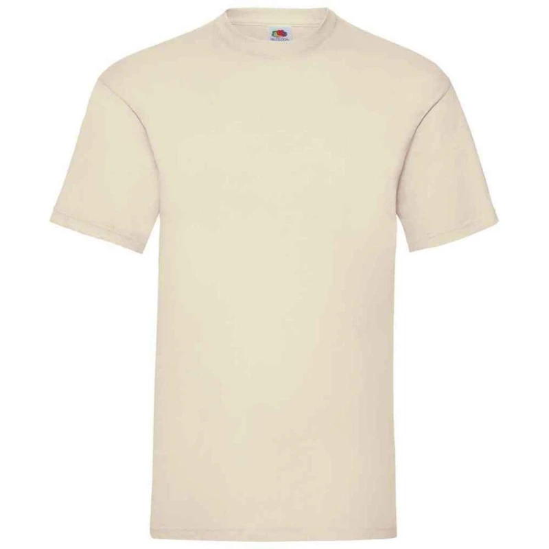 Image of Fruit Of The Loom Fruit of the Loom Men Valueweight T-Shirt in Natural Size: Small Natural S Male 5063527510983