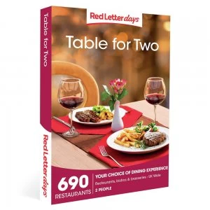 Image of Red Letter Days Table For Two Gift Experience