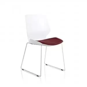 Image of Florence Sled White Frame Bespoke Ginseng Chilli Fabric Visitor Chair