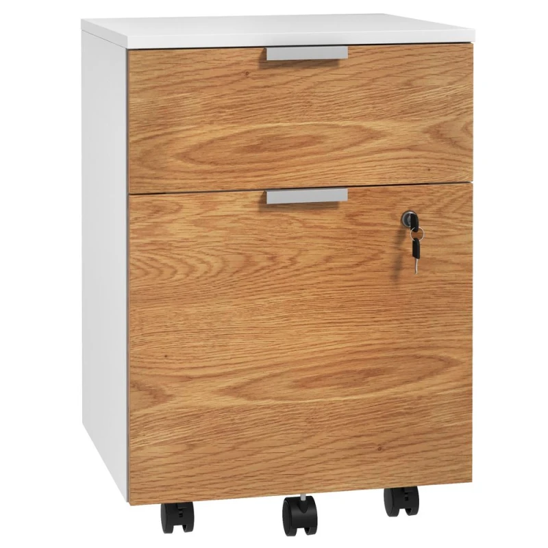 Image of HOMCOM 2 Drawer Filing Cabinet w/ Adjustable Hanging Bars For A4 And Letter 924-089V80ND