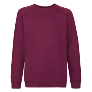 Image of Fruit Of The Loom Childrens/Kids Unisex Raglan Sleeve Sweatshirt (12-13) (Burgundy)