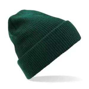Image of Beechfield Heritage Adults Unisex Premium Plain Winter Beanie Hat (One Size) (Bottle Green)
