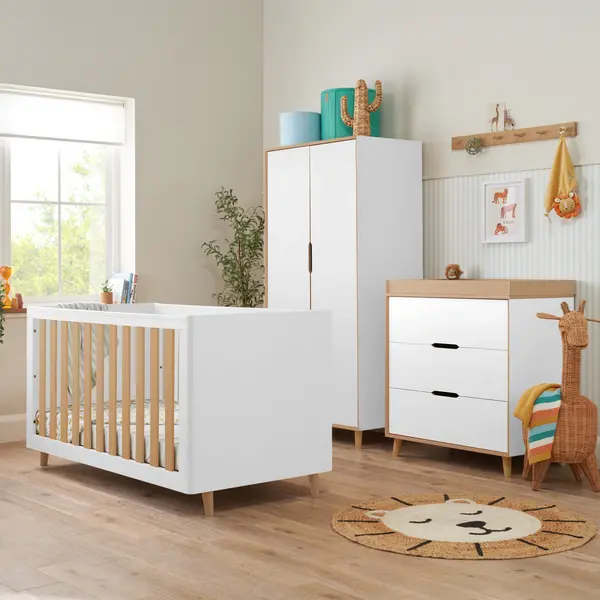 Image of Tutti Bambini Fika 3 Piece Nursery Furniture Set White