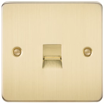 Image of KnightsBridge Flat Plate Telephone extension socket - brushed brass