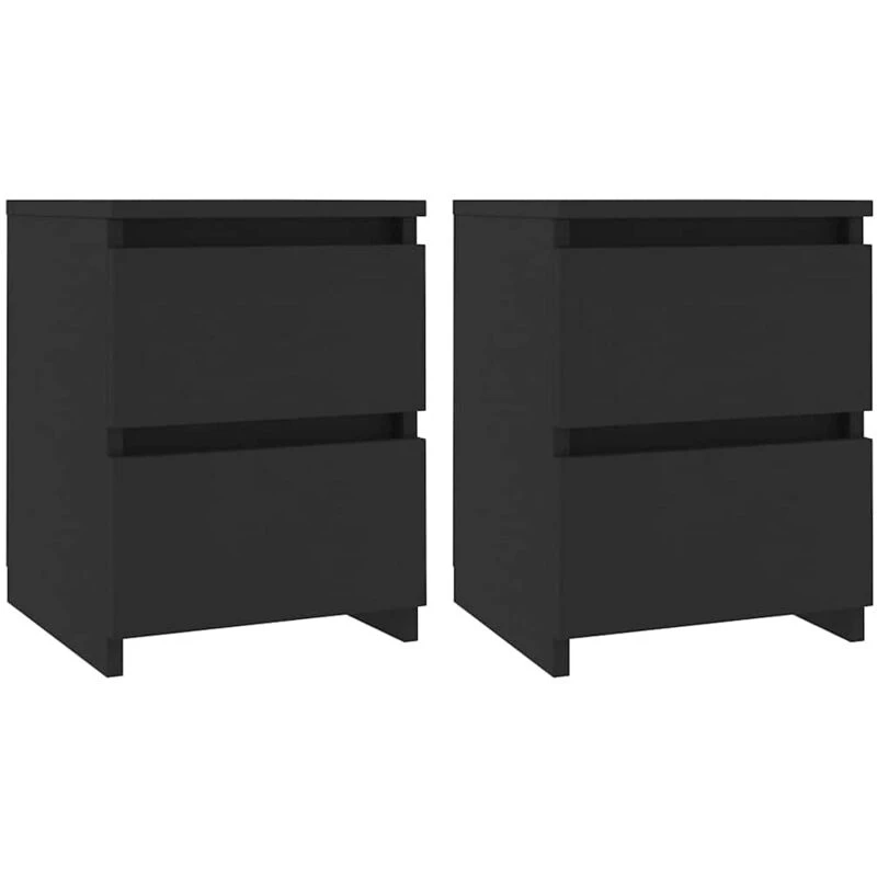 Image of VIDAXL Bedside Cabinets 2 pcs Black 30x30x40cm Engineered Wood Vidaxl 800516