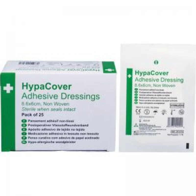 Image of HypaCover Adhesive Dressing Medium 8.6cm x 6cm Non Woven (Pack 25)...