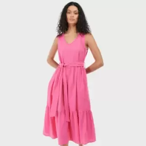 Image of Barbour Sea Daisy Seersucker Midi Dress - UK 14