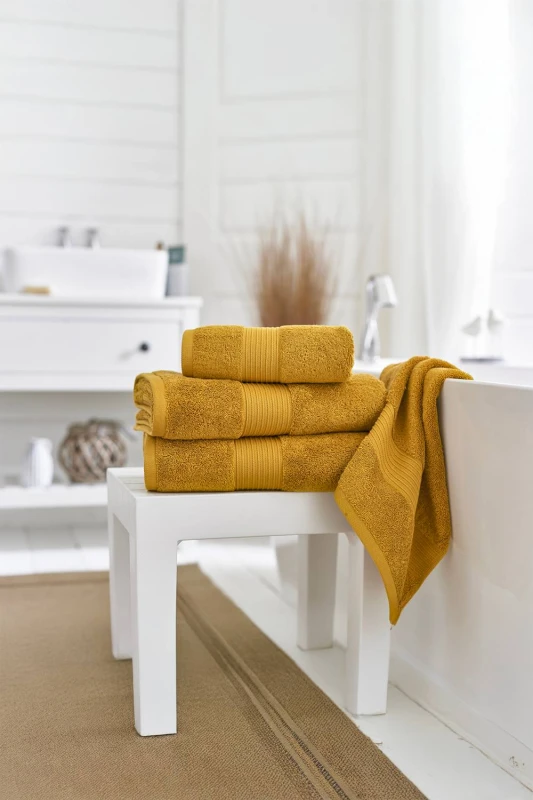 Image of Deyongs Bliss Pima 4 Piece Towel Bale - 2 x Hand & x 2 Bath Towels in Amber Amber Unisex