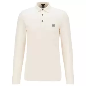Image of Boss Passerby Long Sleeve Polo Shirt - Beige