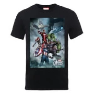 Image of Marvel Avengers Team Montage T-Shirt - Black - S