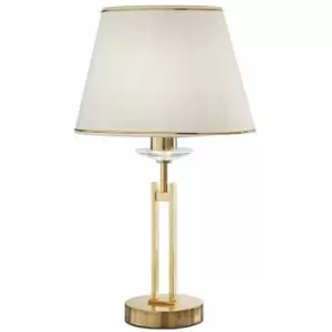 Image of Kolarz IMPERIAL - Classic Fabric Tapered Shade Table Light English Brass, 1x E27