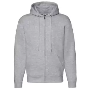 Image of Fruit Of The Loom Mens Zip Through Hooded Sweatshirt / Hoodie (XL) (Heather Grey)