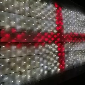 Image of Samuel Alexander - H90cm x 1.8m Premier Indoor Outdoor England Flag Net Light with 372 LED World Cup Christmas Decoration