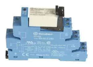 Image of Finder, 230V ac/dc DPDT Interface Relay Module, Screw Terminal, DIN Rail