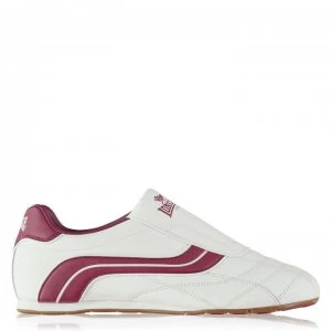 Image of Lonsdale Benn Mens Trainers - White/Burgundy