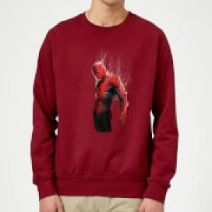 Image of Marvel Spider-man Web Wrap Sweatshirt - Burgundy - S