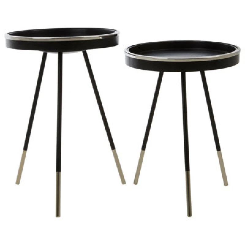 Image of Premier Housewares Hall Set Of 2 Side Tables Black