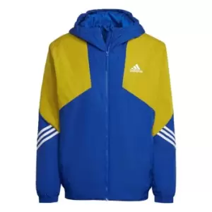 Image of adidas Back to Sport Hooded Jacket Mens - Royal Blue / Pulse Olive
