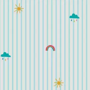 Image of Joules Kids Whatever the Weather Icons Haze Blue Wallpaper