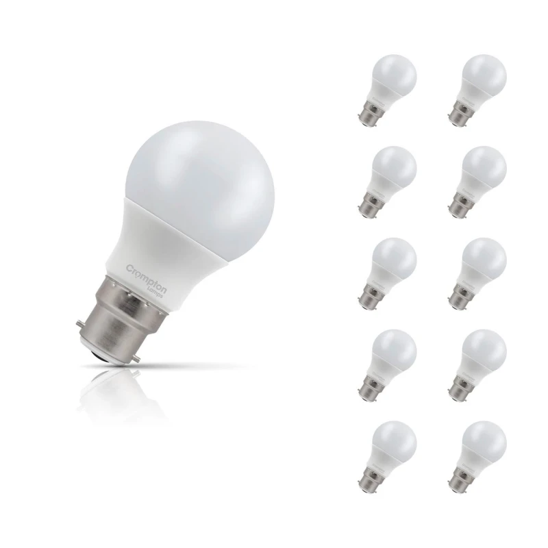 Image of Crompton Lamps LED GLS Light Bulb B22 9.5W (75W Eqv) Cool White 4000K Bayonet Thermal Plastic Opal