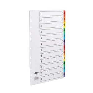 Image of Concord A4 Commercial Index 1 12 Mylar Reinforced Multicolour Tabs 160gsm White