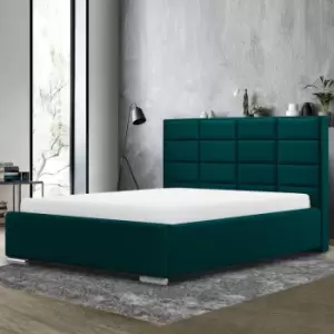 Image of Tuanso Upholstered Beds - Plush Velvet, Small Double Size Frame, Green - Green