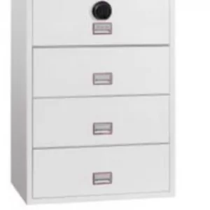 Image of World Class Lateral Fire File FS2414F 4 Drawer Filing Cabinet with Fingerprint Lock