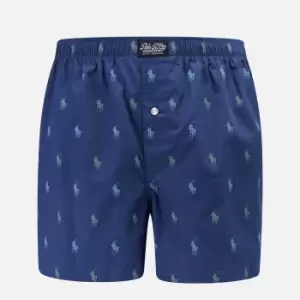 Image of Polo Ralph Lauren Mens All Over Print Classic Boxer Shorts - Light Navy - S