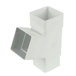 Image of FloPlast RYS1W Square Downpipe 67.5 Deg Branch - White 65mm