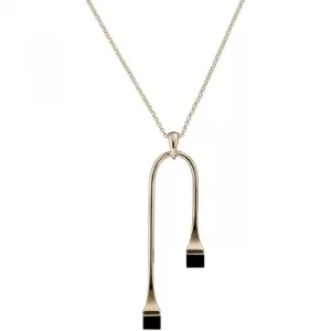 Image of Ladies Karen Millen Gold Plated Geo Cube Necklace
