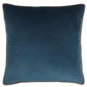 Image of Paoletti Meridian Cushion Cover (55x55cm) (Petrol/Blush) - Petrol/Blush