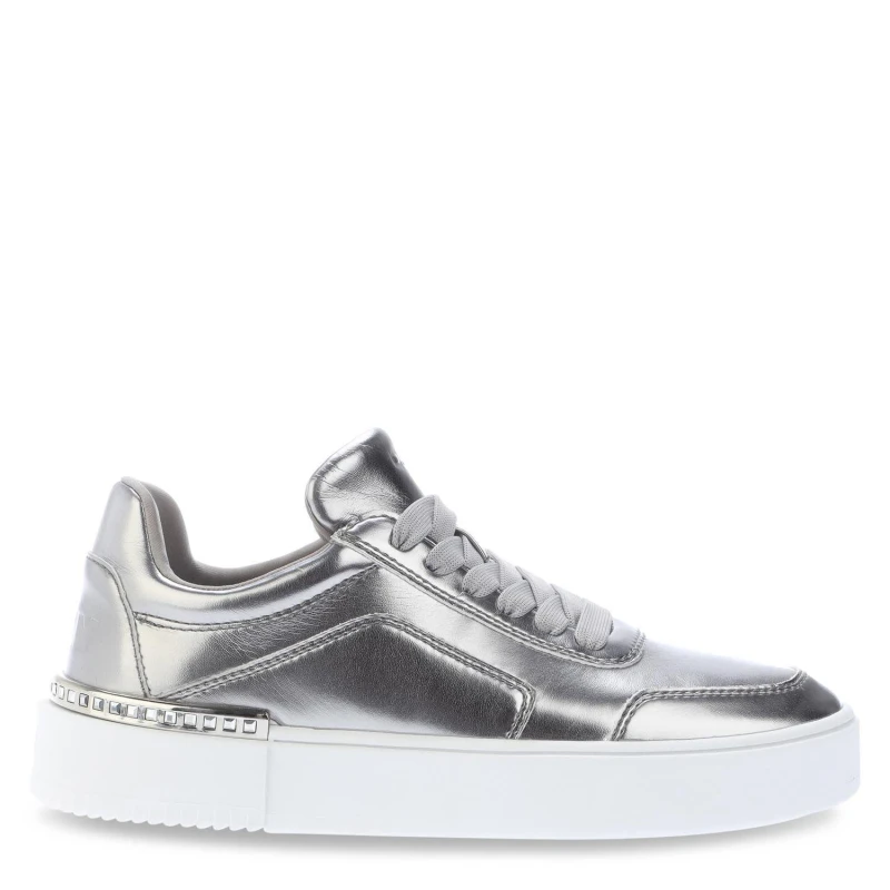 Image of DKNY Beverley Lace Up Trainers Silver female UK 5
