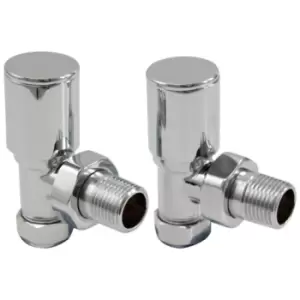 Image of Towelrads Angled Manual Valves Round Chrome 1/2" - 345060