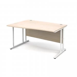 Image of Maestro 25 WL Left Hand Wave Desk 1400mm - White Cantilever Frame map