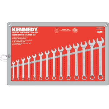 Image of Metric Combination Spanner Set, 6 - 19MM, Set of 14 - Kennedy