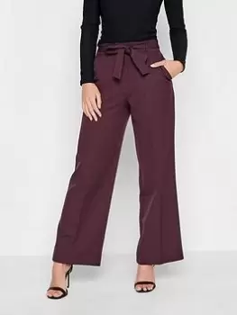 Image of PixieGirl Petite Belted Wide Leg Trouser, Red, Size 14, Women