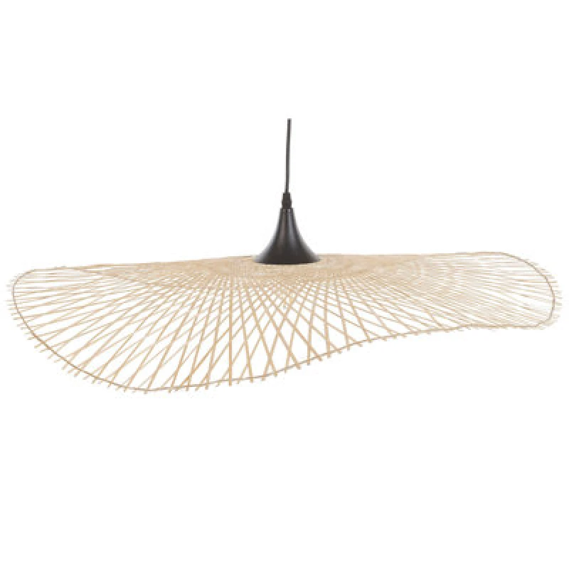 Image of BELIANI Beliani - Boho Modern Ceiling Pendant Lamp Oval Shape Bamboo 80cm Light Wood Floyd 230255