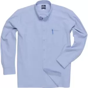 Image of Portwest Mens Oxford Long Sleeved Shirt Blue Size 14
