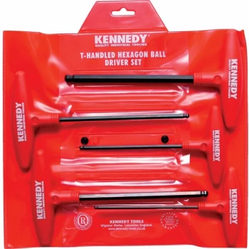 Image of Metric T-handle Ball Driver Set (5-Pce) - Kennedy