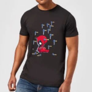 Image of Marvel Deadpool Cartoon Knockout T-Shirt - Black