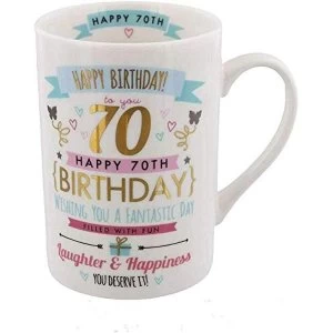 Image of Signography Pink & Gold 70th Birthday Mug
